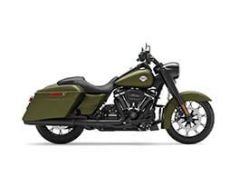 Moto Harley Davidson modelo Road King Special na cor verde escuro